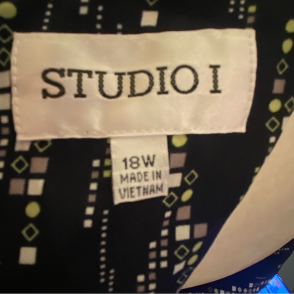 Studio 1 Women’s Black Sleeveless Dress w/ Belt Full Back Zipper Scoop Neck 18W - Picture 6 of 7